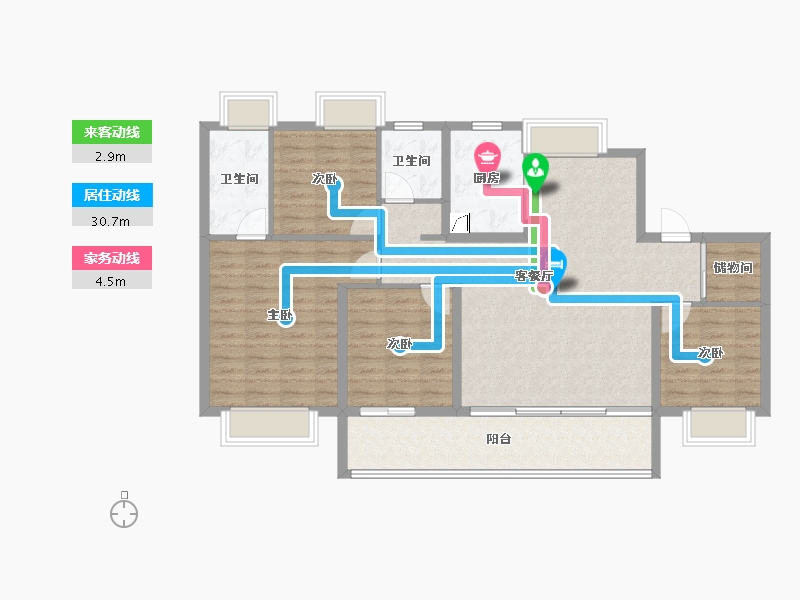 江苏省-南通市-大华海启东方-114.40-户型库-动静线