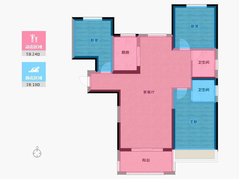 河南省-安阳市-万和城四期-85.75-户型库-动静分区