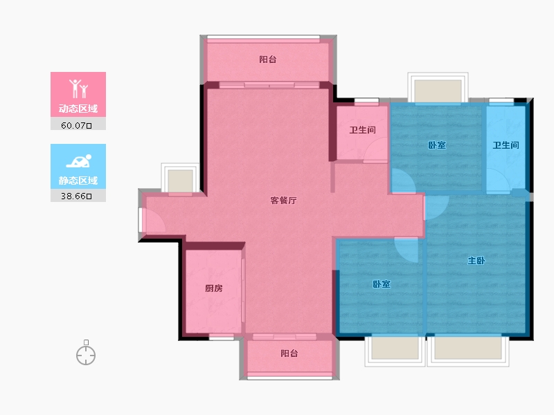 广东省-东莞市-海德琥珀臺-89.29-户型库-动静分区