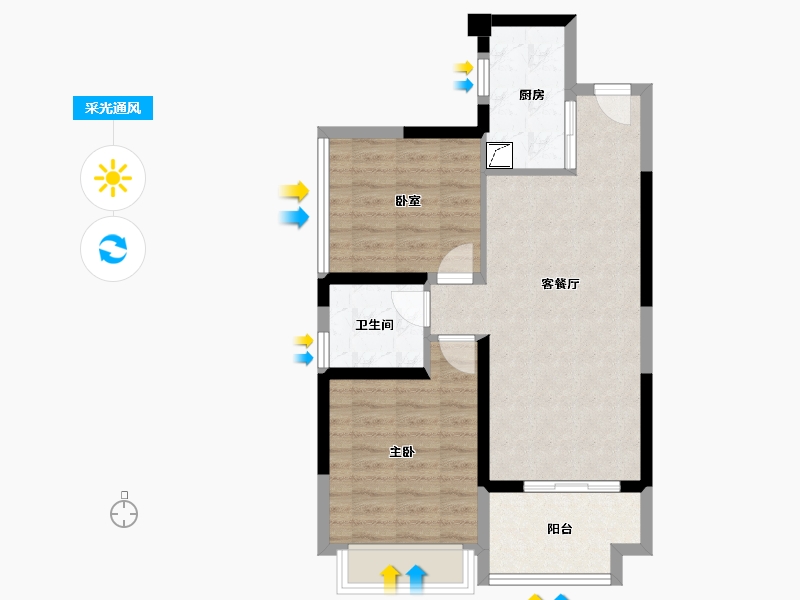 广东省-中山市-雅居乐万象郡峯汇-64.00-户型库-采光通风