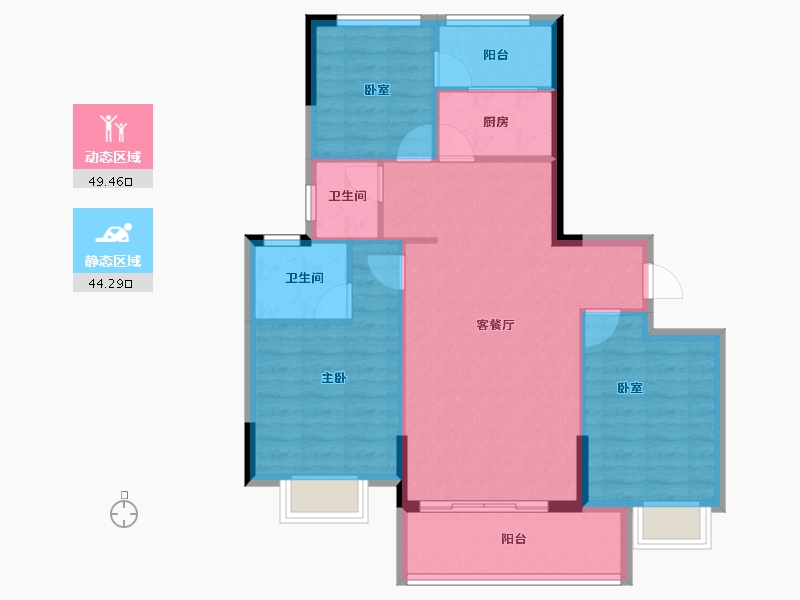 福建省-三明市-金古明珠三期-84.80-户型库-动静分区