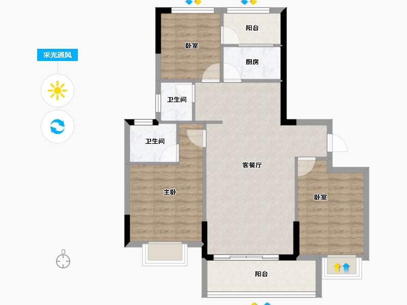 福建省-三明市-金古明珠三期-84.80-户型库-采光通风