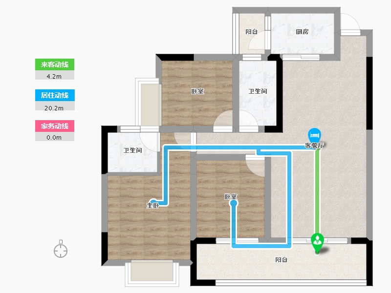 贵州省-安顺市-华腾熙悦府-85.85-户型库-动静线