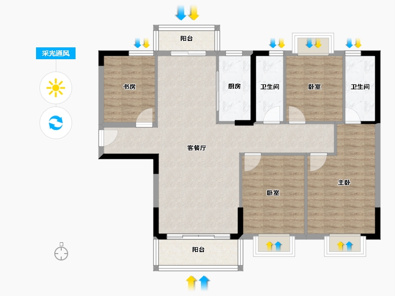 广东省-东莞市-山水江南玖峯-102.78-户型库-采光通风