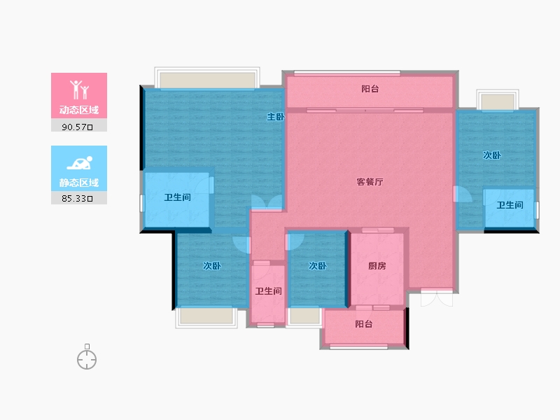 四川省-成都市-融创玖棠府住宅-158.53-户型库-动静分区