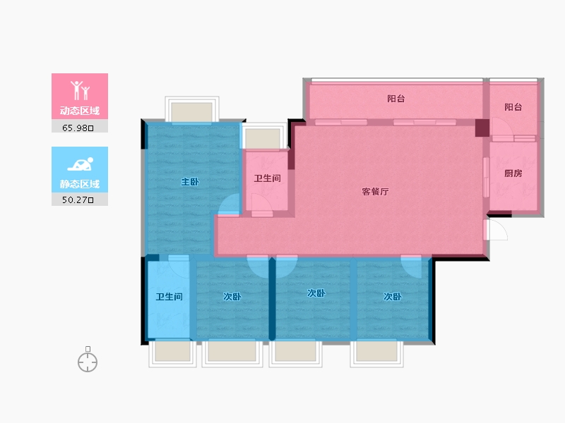 贵州省-安顺市-华腾熙悦府-103.19-户型库-动静分区