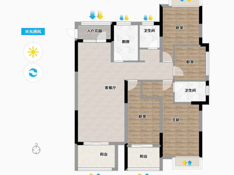 福建省-南平市-绿欧·香槟城-109.95-户型库-采光通风