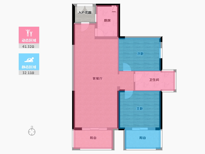 福建省-厦门市-古龙山语听溪-87.21-户型库-动静分区