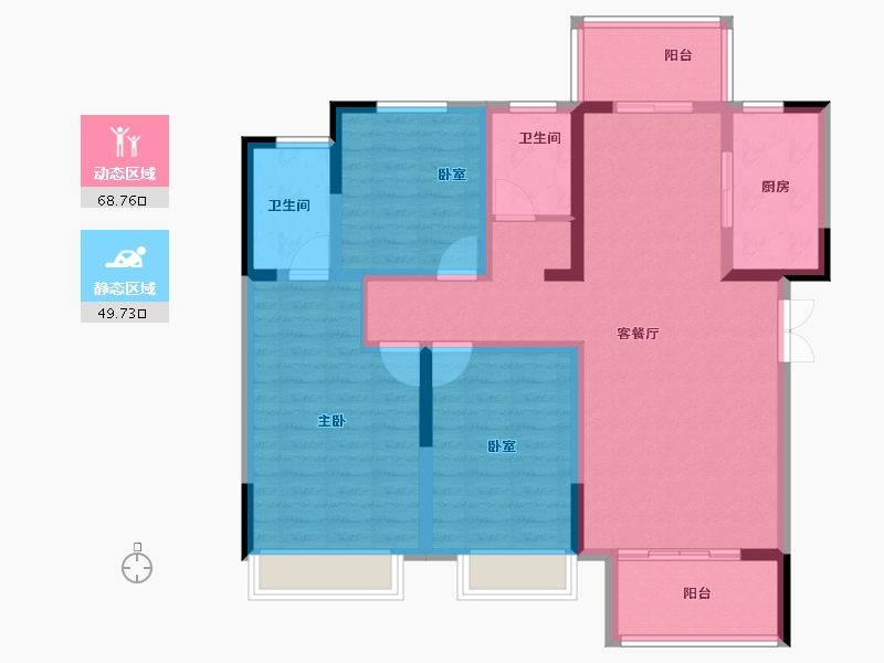 河南省-南阳市-建业龙悦城-105.60-户型库-动静分区