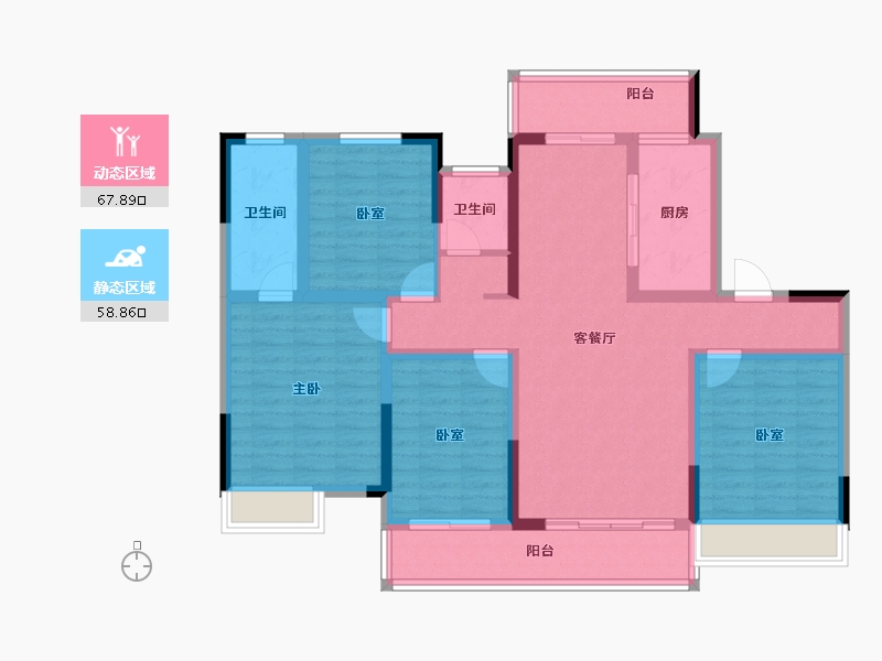 河南省-安阳市-中茂玖悦府-112.26-户型库-动静分区