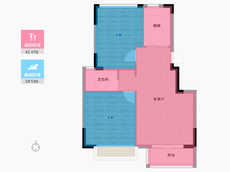 浙江省-嘉兴市-鸿翔仰山郡-64.00-户型库-动静分区