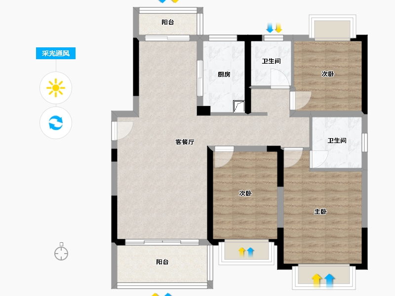 江西省-宜春市-铜锣湾-120.00-户型库-采光通风