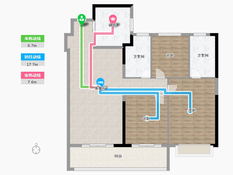 浙江省-宁波市-朝望悦府-134.87-户型库-动静线