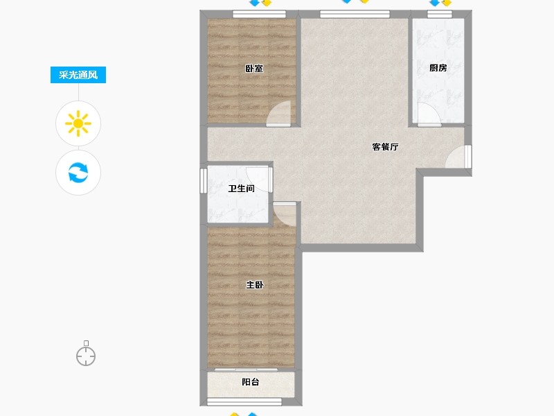 北京-北京市-韩建慧园-70.40-户型库-采光通风