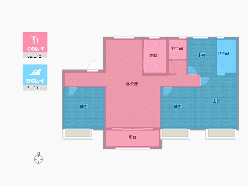 河北省-唐山市-迁西碧桂园·天玺湾-115.93-户型库-动静分区