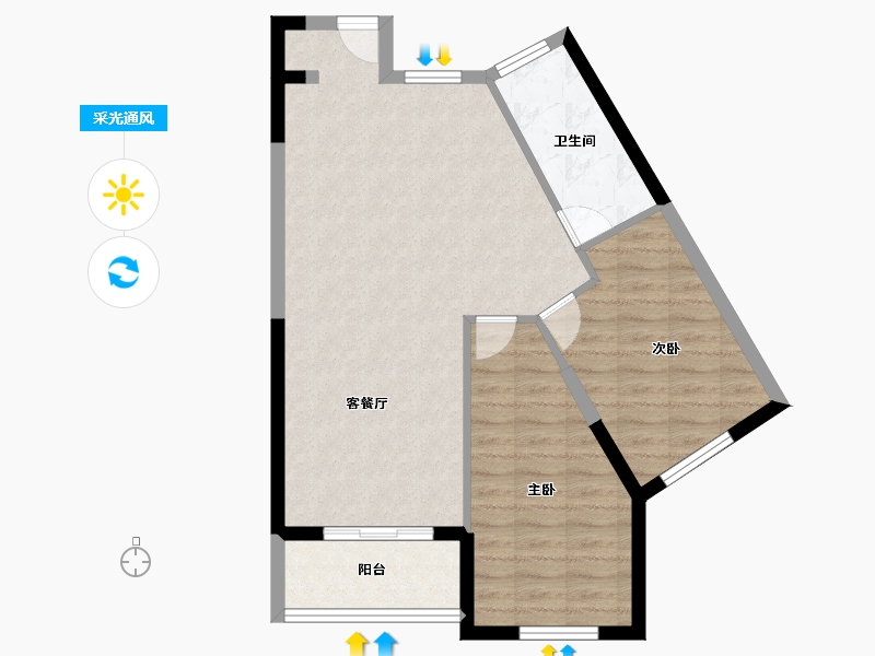 福建省-厦门市-古龙山语听溪-72.00-户型库-采光通风