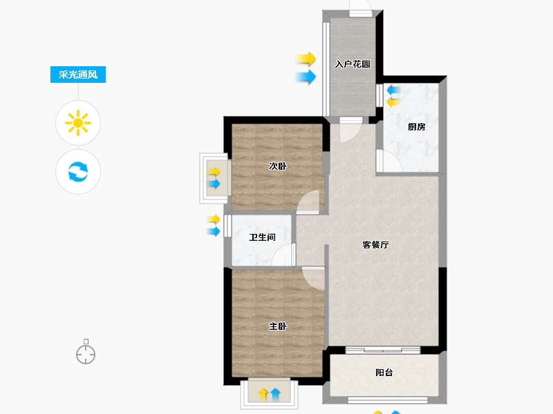 福建省-厦门市-古龙山语听溪-68.80-户型库-采光通风