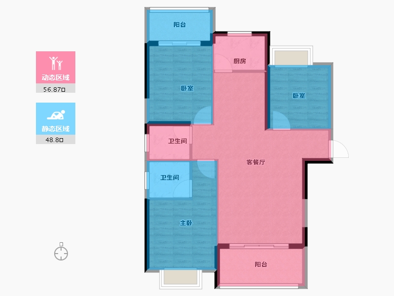 福建省-三明市-金古明珠三期-96.00-户型库-动静分区