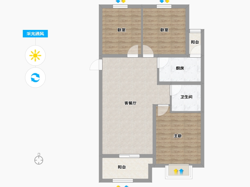 山西省-太原市-山投·青运城-78.46-户型库-采光通风