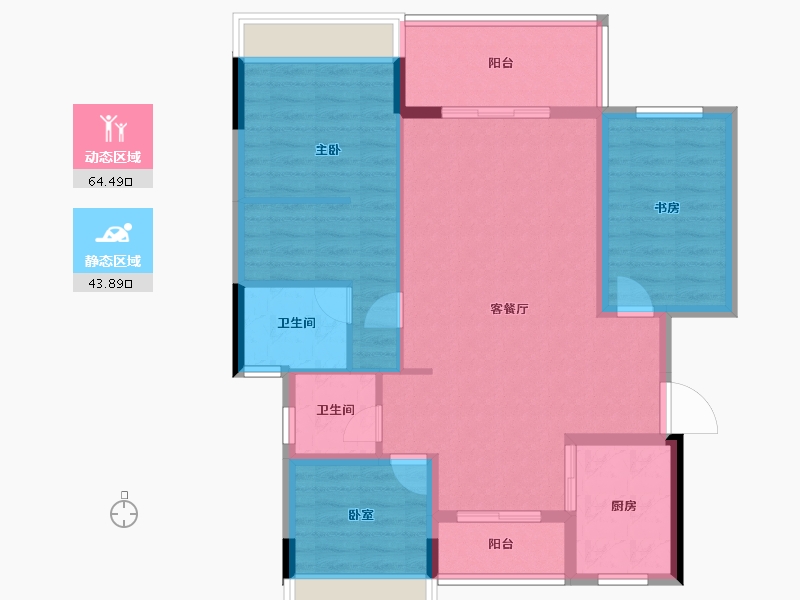 贵州省-安顺市-清馨雅园-97.52-户型库-动静分区