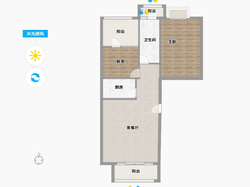 北京-北京市-世界名园-83.54-户型库-采光通风