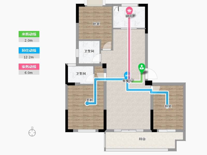 安徽省-宿州市-砀山兰庭雅苑-100.55-户型库-动静线