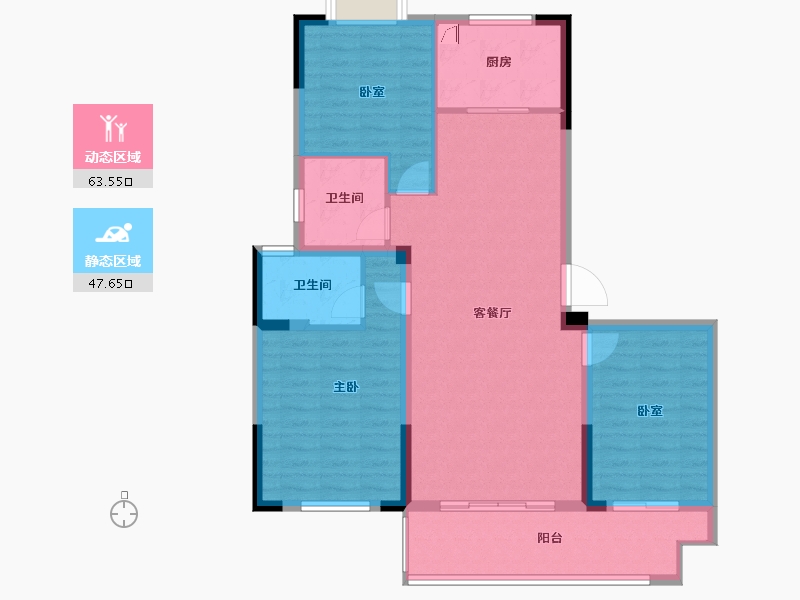 安徽省-宿州市-砀山兰庭雅苑-100.55-户型库-动静分区