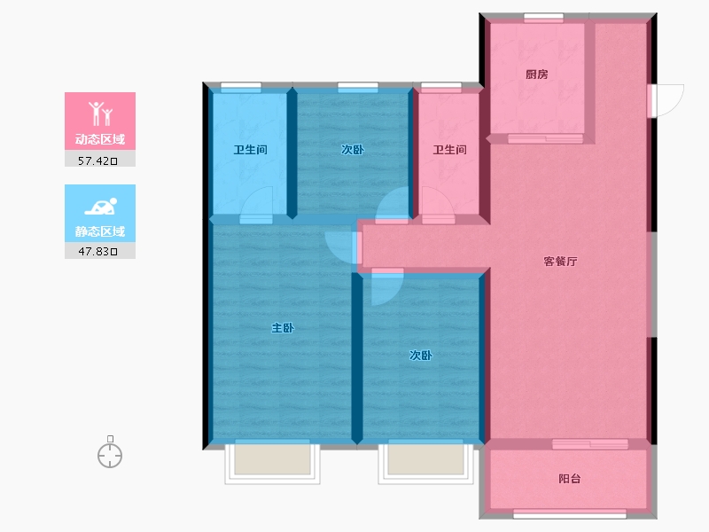 山西省-太原市-中国铁建·青秀嘉苑-93.15-户型库-动静分区