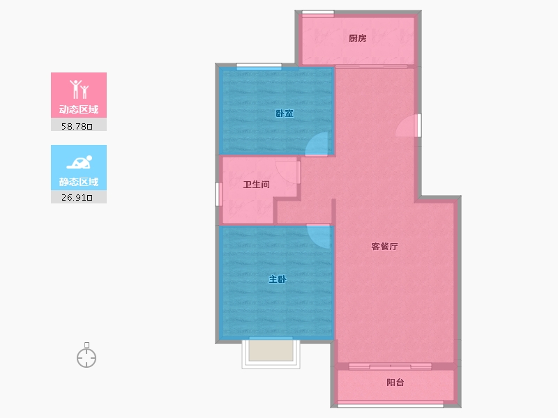 北京-北京市-世界名园-78.49-户型库-动静分区