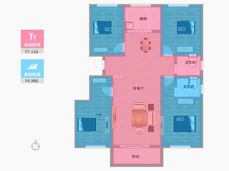 山西省-运城市-鸿福家园-100.84-户型库-动静分区