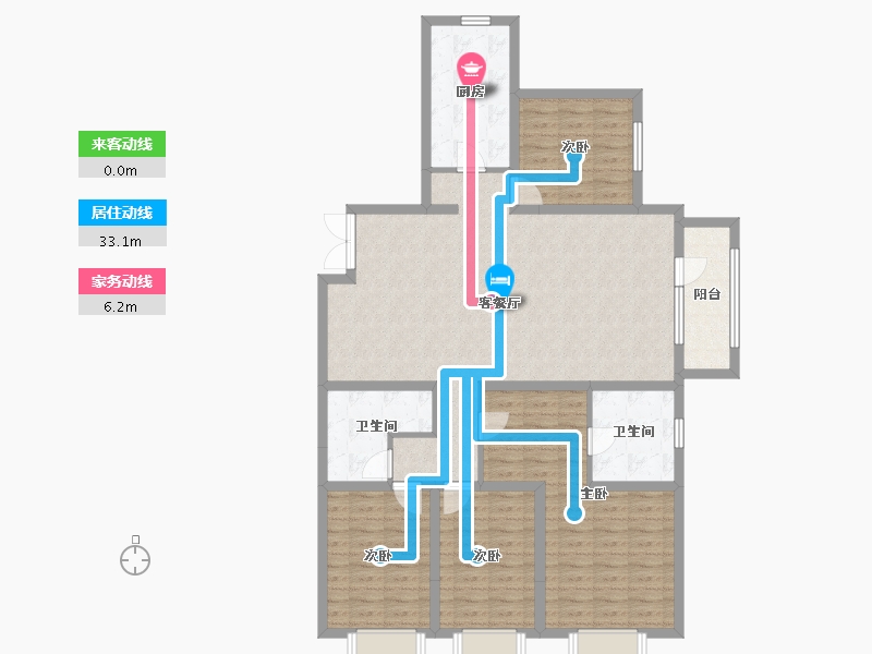 山西省-太原市-华润•中海•凯旋门-126.12-户型库-动静线