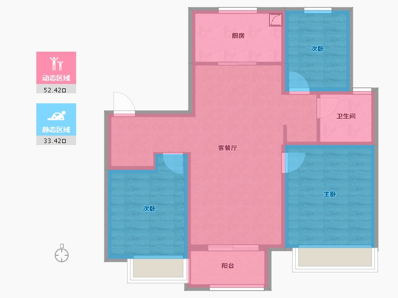 山东省-济南市-雪山万科城-76.00-户型库-动静分区