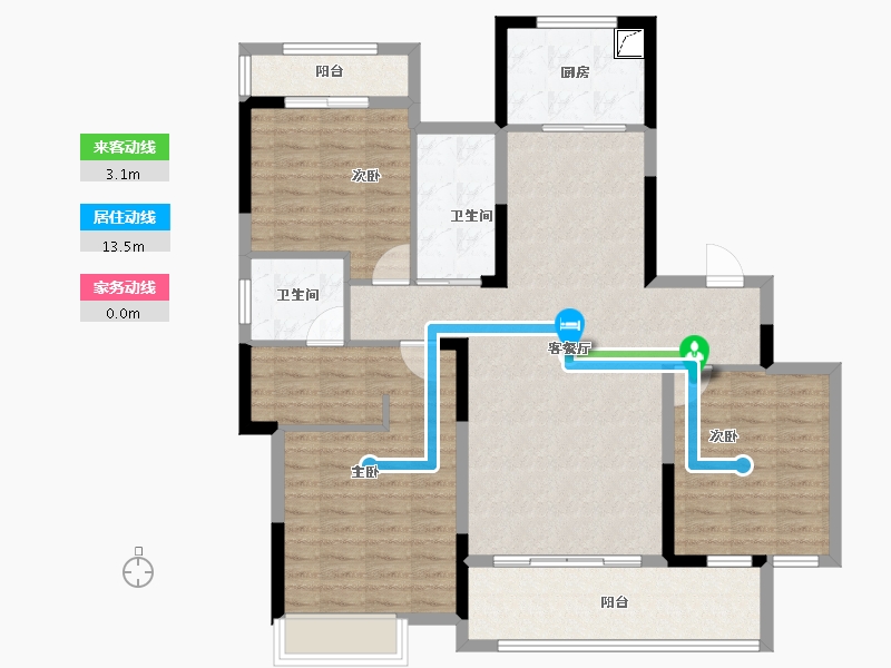 江西省-九江市-宇龙湖畔花园-110.32-户型库-动静线