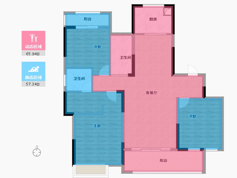 江西省-九江市-宇龙湖畔花园-110.32-户型库-动静分区