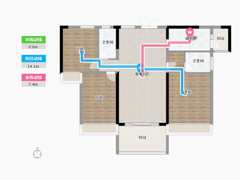 湖南省-常德市-五洲東岸-115.70-户型库-动静线