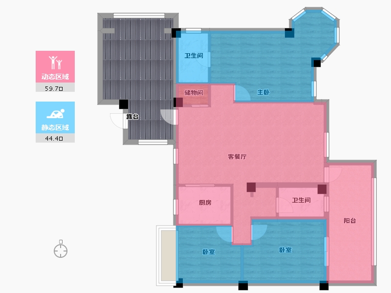 四川省-成都市-香颂湖国际社区-111.20-户型库-动静分区