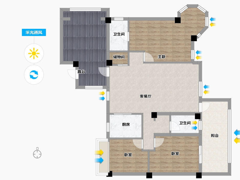 四川省-成都市-香颂湖国际社区-111.20-户型库-采光通风