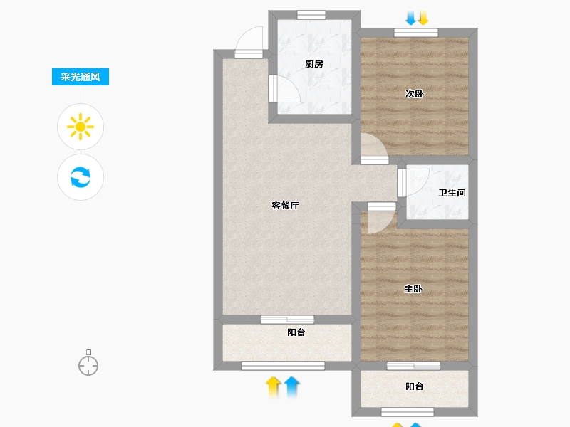 甘肃省-天水市-秦都·铂金峰范-63.19-户型库-采光通风