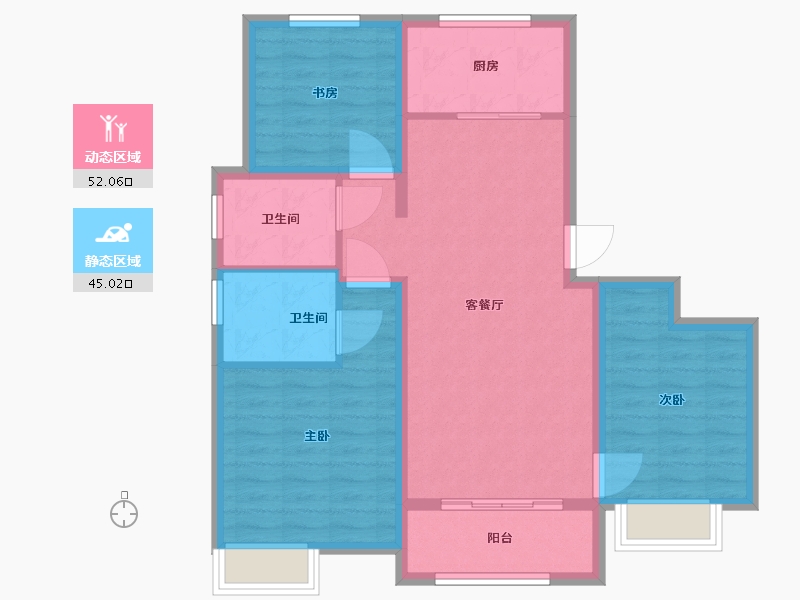 山东省-青岛市-金茂悦三期-87.00-户型库-动静分区