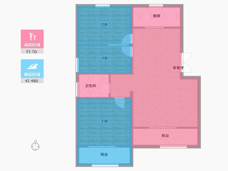 甘肃省-天水市-秦都·铂金峰范-89.60-户型库-动静分区