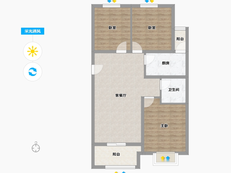 山西省-太原市-山投·青运城-78.41-户型库-采光通风