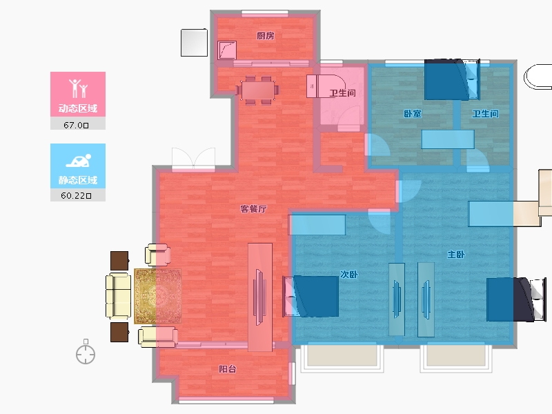 山东省-菏泽市-水发嘉善壹号-113.73-户型库-动静分区