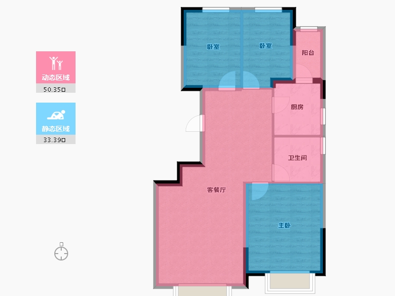 吉林省-吉林市-恒大滨江左岸-75.52-户型库-动静分区