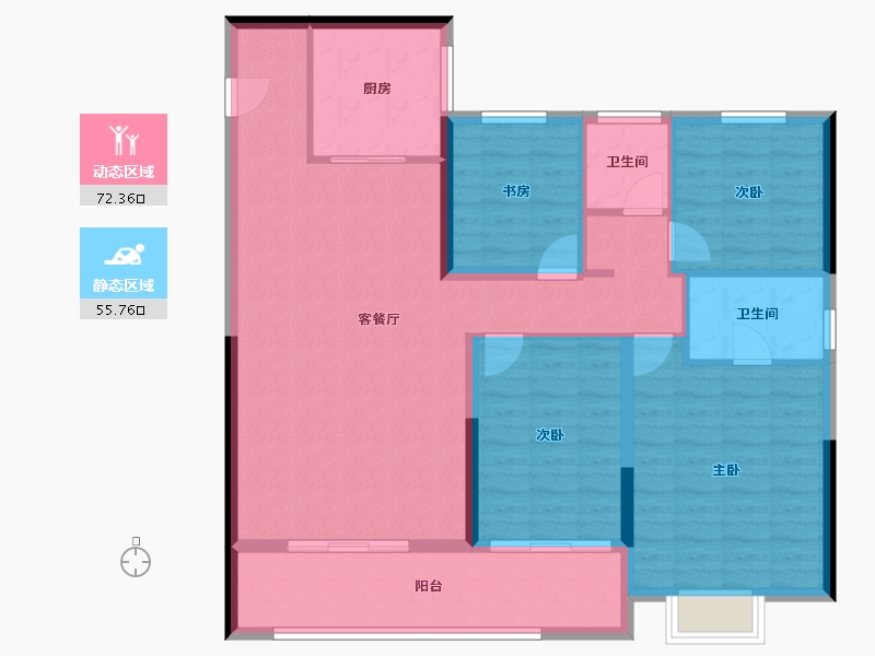 江苏省-南京市-凤溪苑-116.20-户型库-动静分区