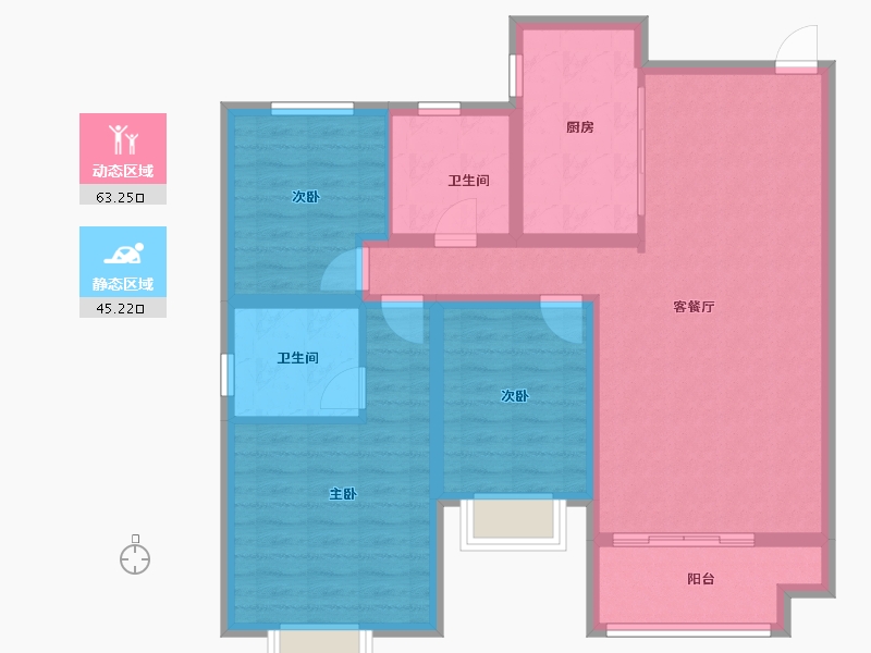 河南省-南阳市-兴龙城-96.98-户型库-动静分区