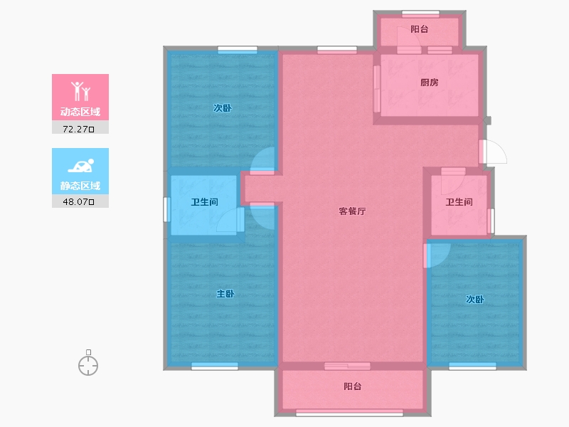 黑龙江省-大庆市-欣凤学城三期-107.02-户型库-动静分区