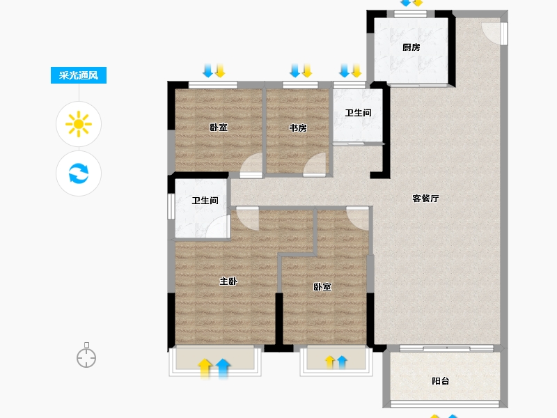 河南省-南阳市-建业龙悦城-113.80-户型库-采光通风