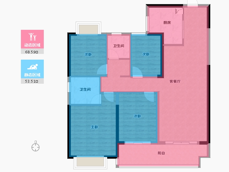 江苏省-南京市-雅居乐雅尊府-110.00-户型库-动静分区