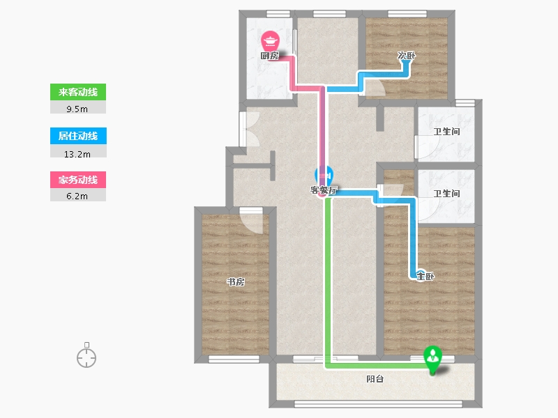 河北省-邯郸市-祥和园二期-90.00-户型库-动静线