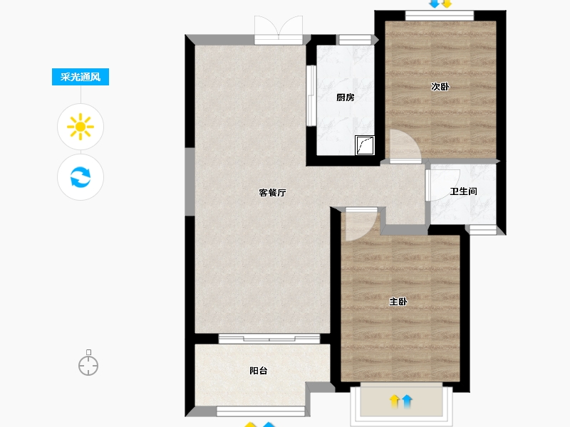 山西省-忻州市-世纪花园-70.00-户型库-采光通风